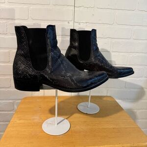 Aldo Bourneside Black Snakeskin Textured Chelsea Boots
